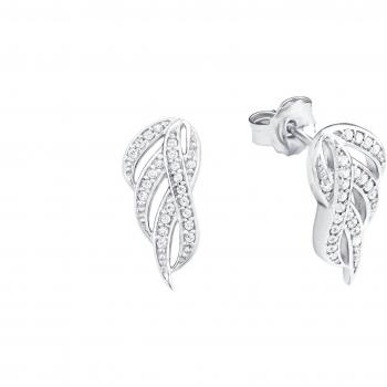Pendientes de Plata 925 con Circonita Sintética para Dama - Amor, 1.8 cm, en Caja de Regalo