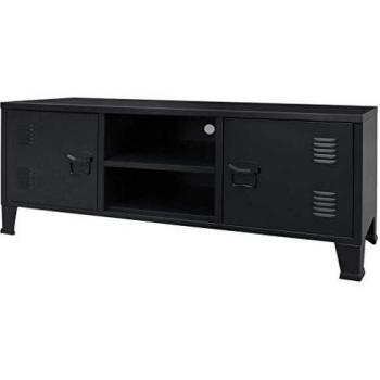 vidaXL Mueble TV 120x35x48 cm Negro Metálico Estilo Industrial Aparador Cómoda