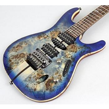 Ibanez S Premium S1070PBZ Electric Guitar with Soft Case, Cerulean Blue Burst