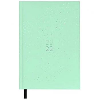 Agenda Anual 2022 - Aqua - Día Página - Tamaño A5 - 14,5 x 21,2 cm - Idioma: Español-Inglés - Incluye cinta de registro - PaperTrac