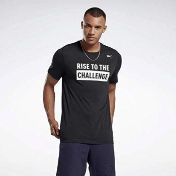 Reebok LM Bodycombat Graphic tee Camiseta, Hombre, Negro, XL