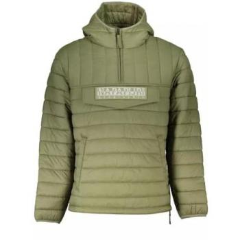 Napapijri MORGEX Men's Green Hooded Down Jacket with Contrasting Details - EU Sizes S, M, L, XL