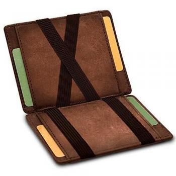 GenTo® Vegas Magic Wallet - Certificado RFID, protección NFC - Billetera mágica y Fina con Compartimento para Monedas - Regalo para Hombres y Mujeres con Caja de Regalo - en 8 Colores