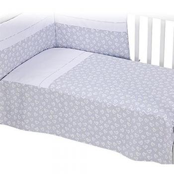 Bolín Bolón Cora - Edredón para cuna, 80 x 130 cm, color gris
