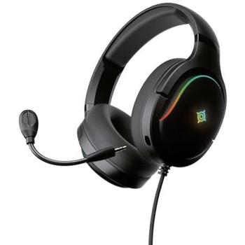 Auriculares Gaming Fijos Nova Borealis - RGB LED - Micrófono Desmontable - Negro
