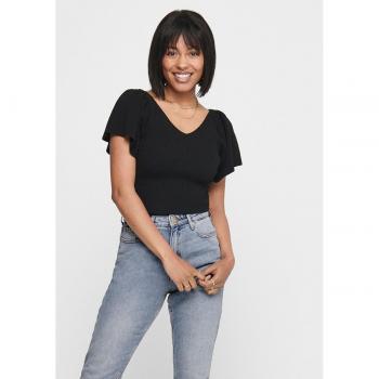 Top de mujer de manga corta - Negro