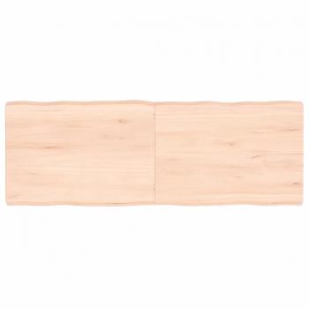 Tablero de mesa de madera maciza de roble sin tratar 140x50x(2-6) cm con bordes vivos