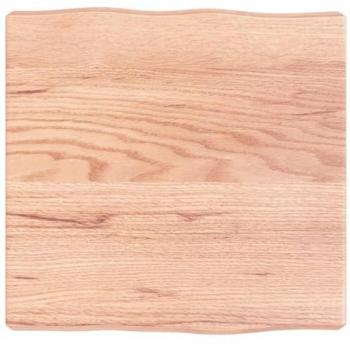 Tablero de mesa madera tratada roble borde natural 40x40x6 cm marrón claro