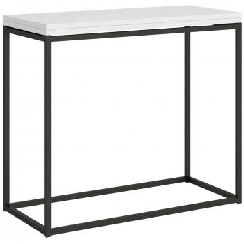 Consola abatible tipo libro 90x45/90 cm Nordic Libra Estructura Fresno Blanco Anthracita