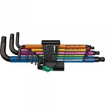 Wera 950/9 Hex-Plus Multicolour HF 1 L-key set, metric, BlackLaser, with holding function, 9 pieces