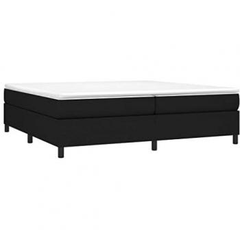 Cama box spring con colchón tela negro 200x200 cm