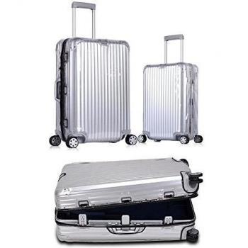 ankoy Protector de Equipaje Maleta transparente de PVC transparente funda con cadena para RIMOWA aluminio Topas Series Plateado transparente for Topas 923.52.00.4