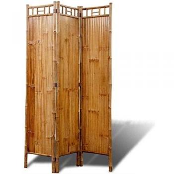 vidaXL Biombo de 3 Paneles Moderno Bambú Pantalla Divisor Separador Habitación