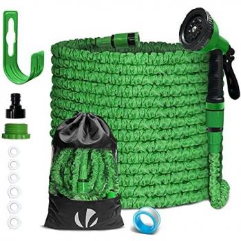 Manguera Extensible 30m VOUNOT, Flexible para Jardín con Pistola Rociadora de 10 Funciones y Accesorios, Verde