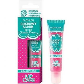 Floslek LIP CARE Sugar Scrub Fertodi Rubina | 14 g | Fruit Regeneration and Nutrition | Raspberry Flavour | Velvety Smooth & Luscious Effect
