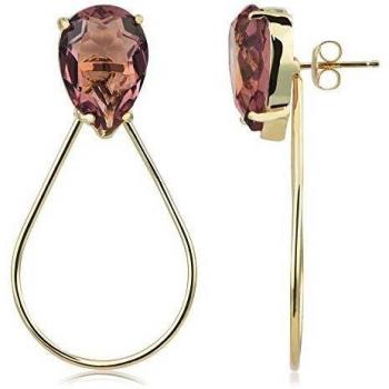 Córdoba Jewels | Pendientes en plata de ley 925 con bañada en oro con Swarovski con diseño Lágrima Swarovski Fumé Gold