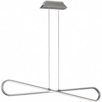 Lámpara colgante de techo LED Bucle 42W Mantra - Inspired, 3000K, 3650lm, cromo pintado, blanco, acrílico blanco