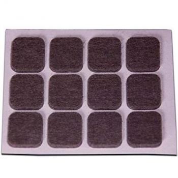 Brinox B76120G Deslizadores de Fieltro sintético, Gris, 20x23 mm, Set de 12 Piezas