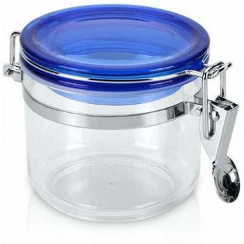 Metaltex Bote Cocina Redondo 'Aroma Line' 0,40 LT con Tapa ACRÍLICA, Negro, Estandar