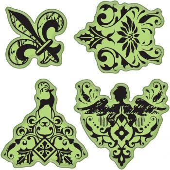 Stamping Gear 4 x 4-inch INKA Holiday Giftwrp Pat Cling Stamp