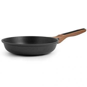 H&H Black + Wood sartén Antiadherente, 20 cm, Aluminio Fundido, Negro
