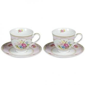 HOMEWARE Taza De Café con Plato 2 Piezas