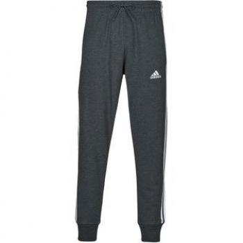 Adidas Essentials French Terry Tapered Cuff 3-Stripes Pantalón De Entrenamiento Hombres - Gris, Blanco