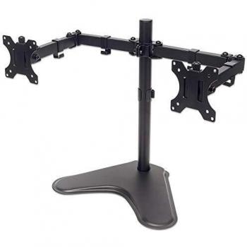 Manhattan Universal Dual Monitor Stand with Double-Link Swing Arms, Holds Two 13 to 32 LCD Monitors up to 8 kg