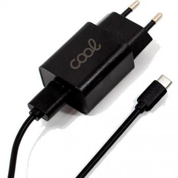 Cargador de Pared Universal Cool Kit 2 en 1 Tipo-C 2.1A Negro