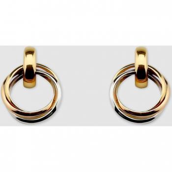 Pendientes de oro tricolor con diseño elegante y moderno