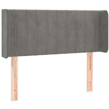 Cabecero con LED de terciopelo gris claro 83x16x78/88 cm