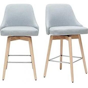 Taburetes de bar nórdicos giratorios gris claro A65 cm (lote de 2)