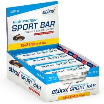 Etixx Pack Barrita Hiperproteica Galleta y Crema 12x55g