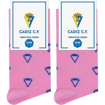 Calcetines Cádiz Club de Fútbol Pepe Pinreles Logo Rosa Pinrelitos