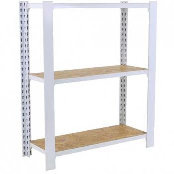 Estantería Oficina Simonrack Officlick 3/300 Madera OSB 1000x800x300 mm, Estilo Industrial, Blanco/OSB, 3 Alturas