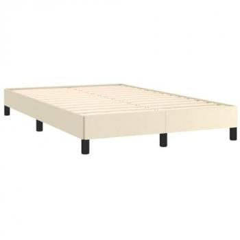Estructura de cama sin colchón 120x190 cm cuero sintético crema