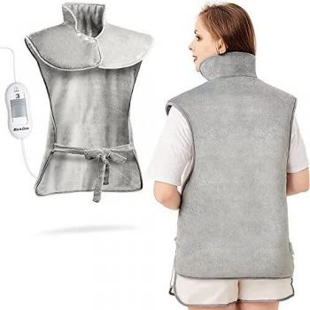 Almohadilla Térmica para Espalda y Cuello 60×100cm, 3 Niveles de Calor, Temporizador de Apagado Automático de 3 Horas, Calentamiento Rápido, Cinturón, Franela, Oficina y Hogar, Lavable a Máquina