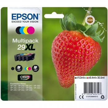 Epson 29XL Multipack Claria Home Ink C13T29964012 - Cartucho de Tinta Original Alta Capacidad, 4 Colores (Negro, Cian, Amarillo, Magenta)