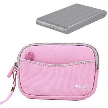 DURAGADGET Funda Rosa Para Carcasa Disco Duro TQE-2530B + Cuerda Desmontable - Realizada En Neopreno