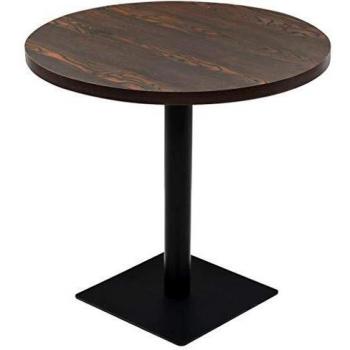 vidaXL Bistro Table MDF and Steel Round 80x75 cm Dark Ash