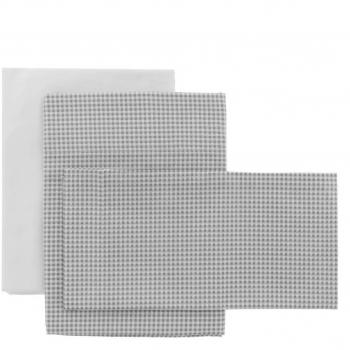 Juego de Sábanas para Cuna de 3 Piezas Vichy Gris - Suave y Confortable