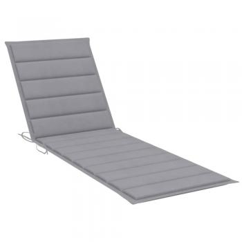 Gray Oxford Fabric Sun Lounger Cushion 200x60x3 cm