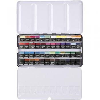 Set de Acuarelas Art Aqua, 48 colores, ½-pan, tamaño 10x20 mm, alta pigmentación y calidad superior