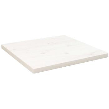 Mesa cuadrada de pino macizo blanca 60x60x2,5 cm