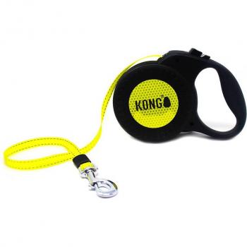 Correa extensible KONG Reflect, negra y amarilla - L: hasta 50 kg, cinta de 5 m