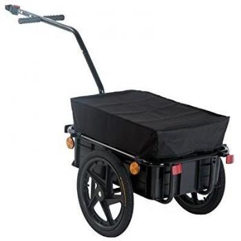 HOMCOM Remolque de Bicicleta para Carga 40kg Equipaje Reflectores y Asas Negro