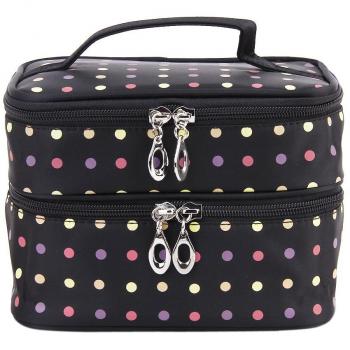 Organizador Neceser Bolsa Bolso de Cosmético Maquillaje Viaje Doble Capa para Mujeres