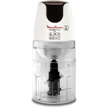 Moulinex Masterchop XL Picadora con 4 Cuchillas, Sistema de Seguridad, 500 W, Negro, Blanco