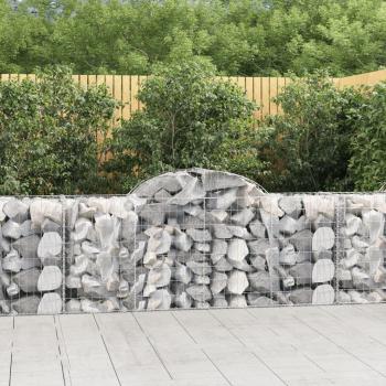Cestas de Gaviones Arco 11 piezas 200x50x80/100 cm Hierro galvanizado Plateado