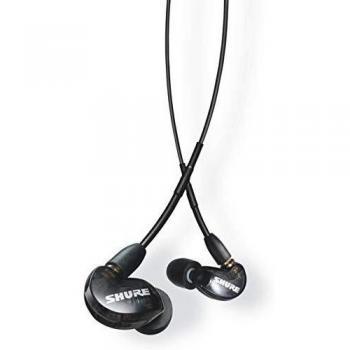 Shure AONIC 215 Auriculares con aislamiento de sonido con cable, sonido nítido, transductor único, ajuste intraural, cable desmontable, compatible con dispositivos Apple y Android - Color negro
